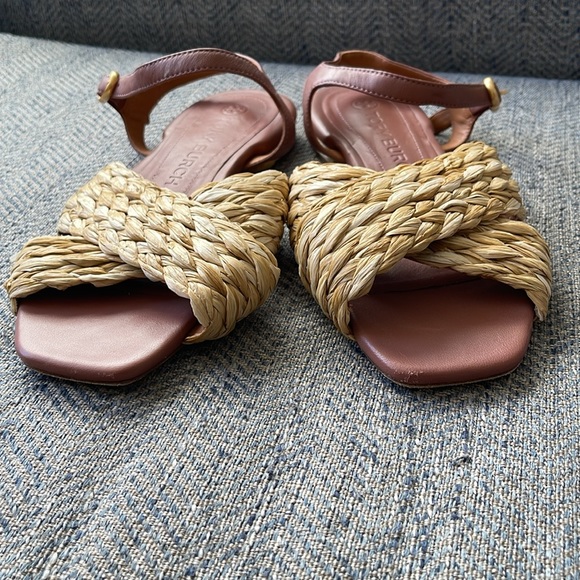 Tory Burch Leather and Raffia Sandals Flat Size:9 M - Picture 5 of 16